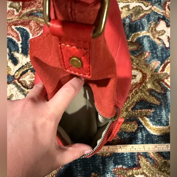 American Leather Co. Red Leather & Suede Handbag - NWT - Picture 3 of 13